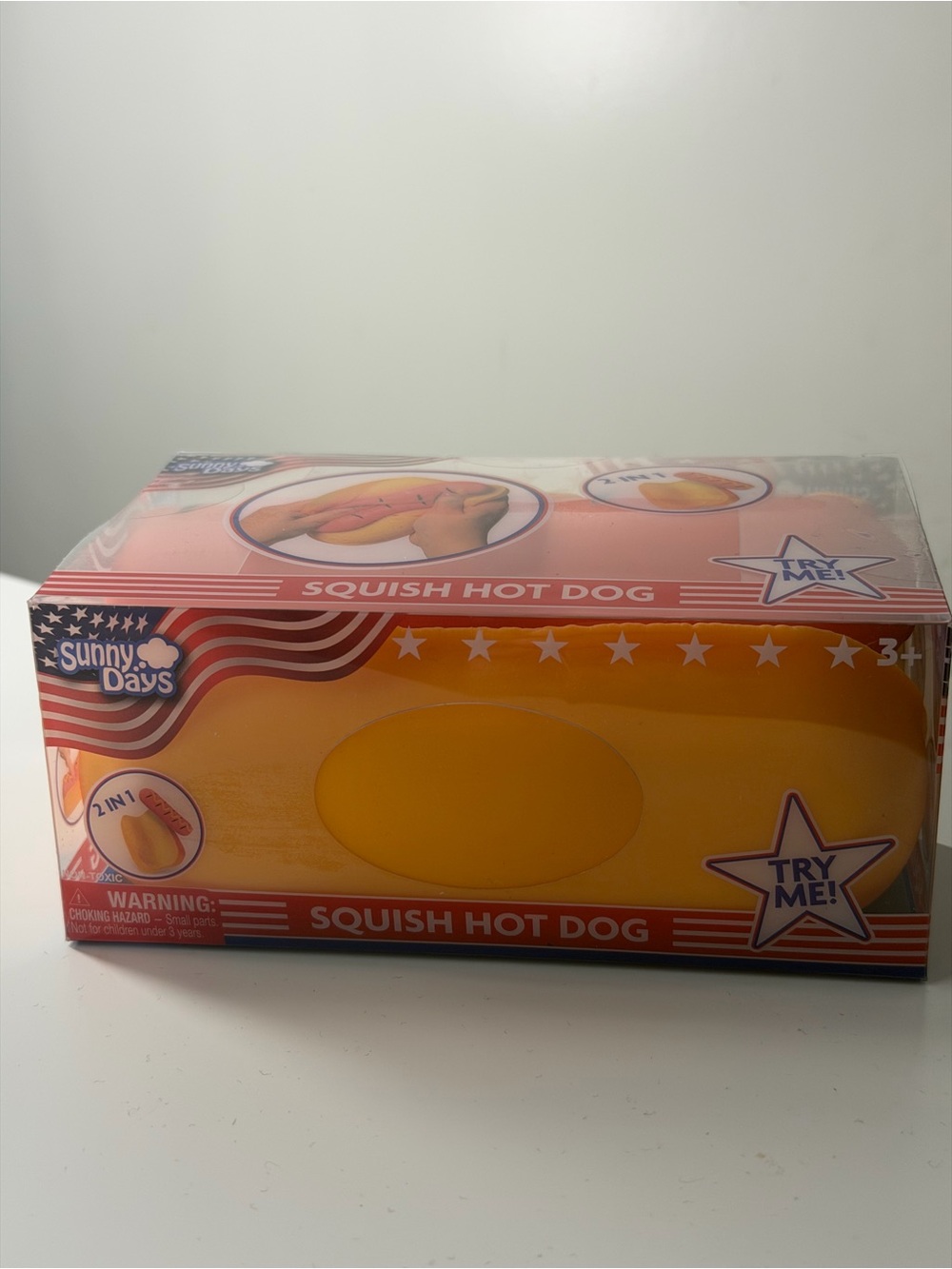 Squish Hot Dog Toy - Yellow